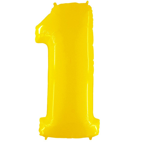 40 inch Fluorescent Yellow Number 1 Foil Balloon (1)