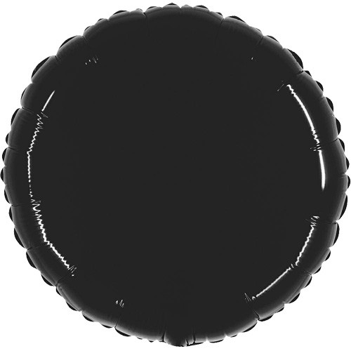 21" Shiny Black Round Foil Balloon (1)