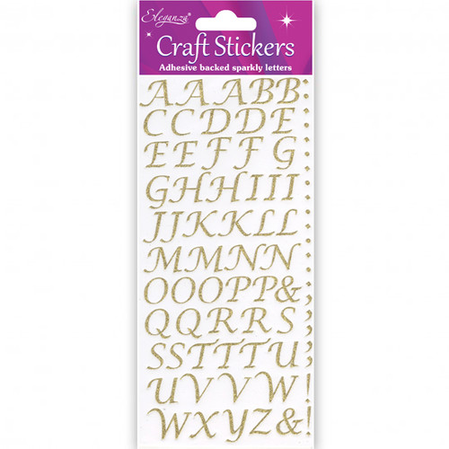 Stylised Alphabet Gold Craft Stickers (1)