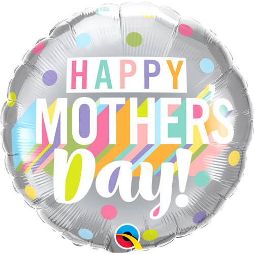 18 inch Mother's Day Big Pastel Dots Foil Balloon (1)