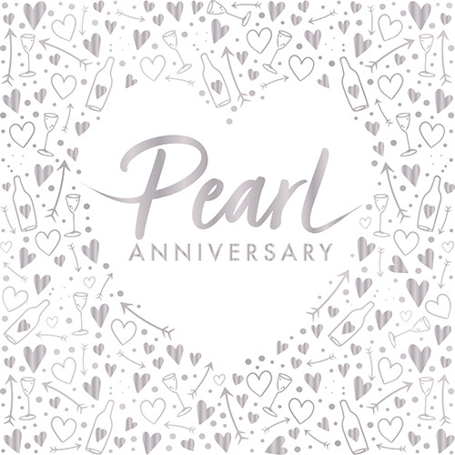Pearl Anniversary Foil Stamped Paper Napkins (16)
