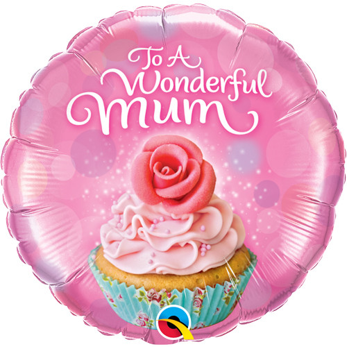 18 inch Wonderful Mum Cupcake Foil Balloon (1)