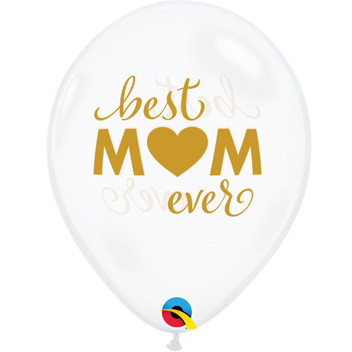 11 inch Best Mum Ever Diamond Clear Latex Balloons (25)