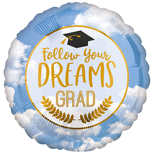 18 inch Grad Follow Your Dreams Foil Balloon (1)