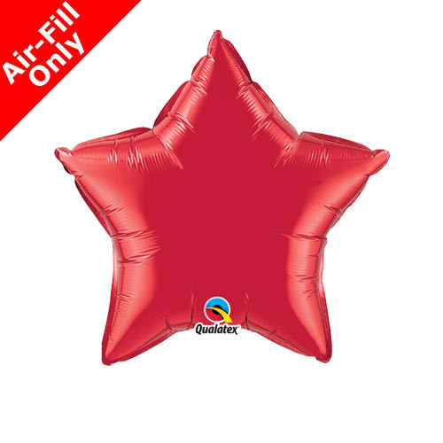 9" Ruby Red Star Foil Balloon (1) - UNPACKAGED
