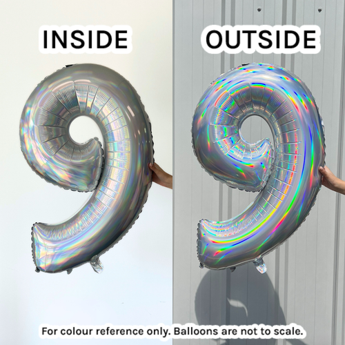 30 inch Iridescent Silver Number 6 Foil Balloon (1)