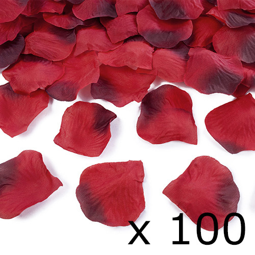 Dark Red & Burgundy Rose Petals (100)