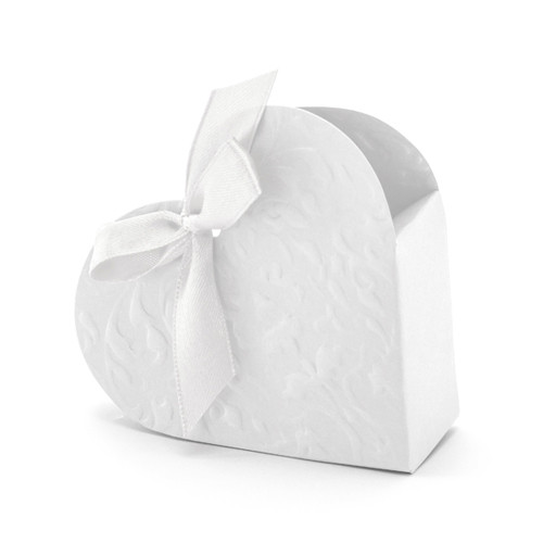 White Heart Shaped Paper Boxes - 10cm (10)