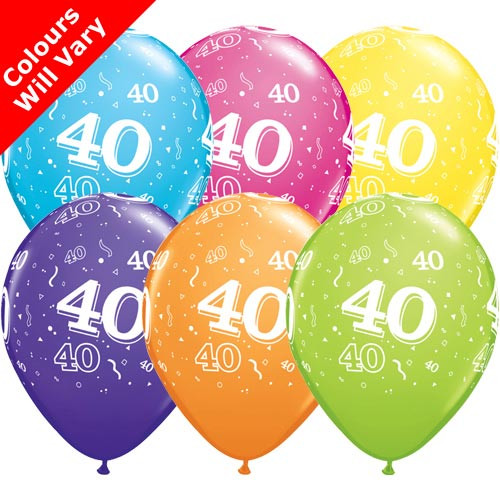 11 inch 40-A-Round Tropical Assortment Latex Balloons (6)