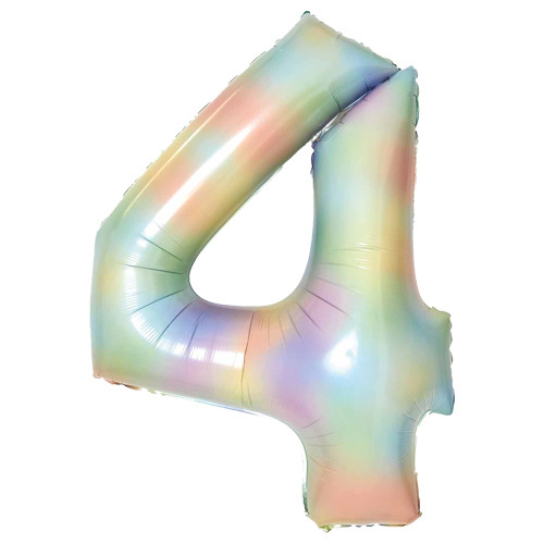 34 inch Pastel Rainbow Number 4 Foil Balloon (1)