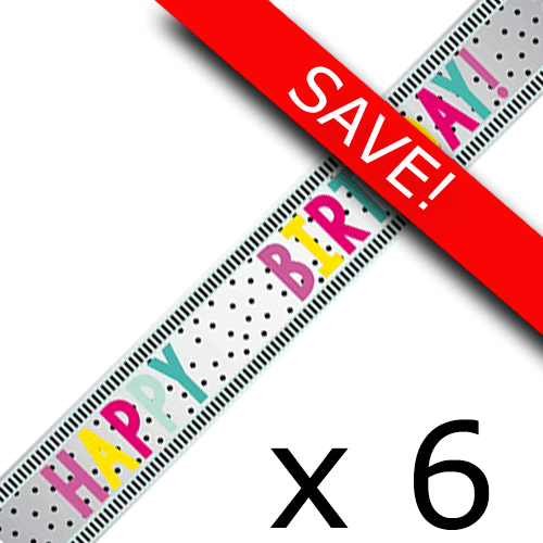 Pack of 6 Rainbow Dots Add An Age Birthday Banners - 1.8m