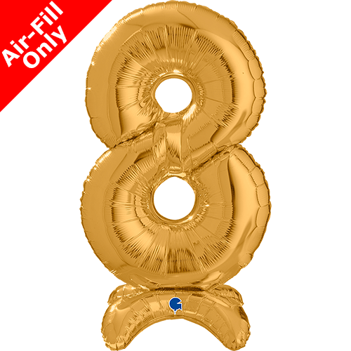 25 inch Gold Number 8 Standup Foil Balloon (1)