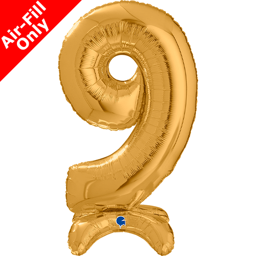 25 inch Gold Number 9 Standup Foil Balloon (1)