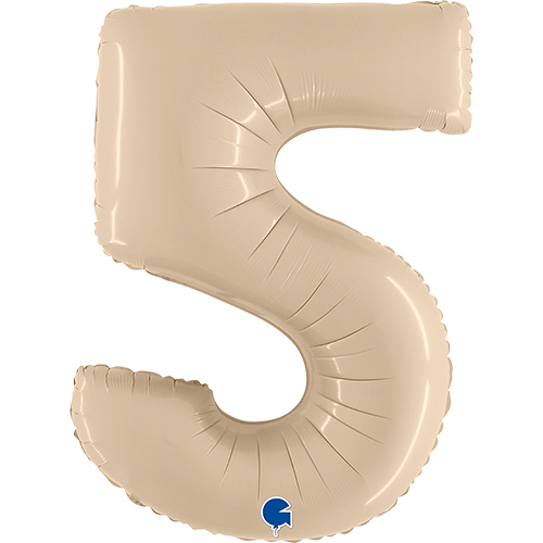 40 inch Cream Number 5 Satin Foil Balloon (1)