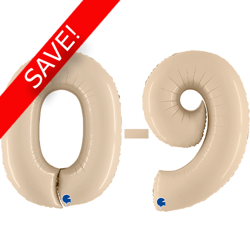 40 inch Cream Satin Numbers Starter Kit - 36 Balloons