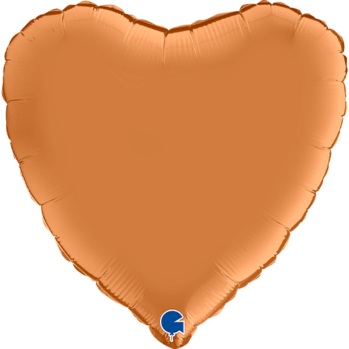 18" Caramel Satin Heart Foil Balloon (1) - UNPACKAGED