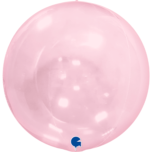15" Globe Pink Transparent Balloon (1) - UNPACKAGED