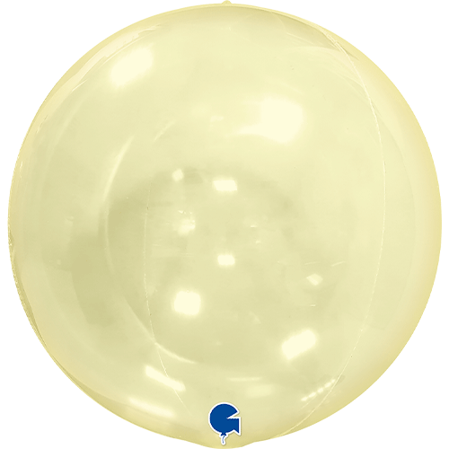 15" Globe Yellow Transparent Balloon (1) - UNPACKAGED