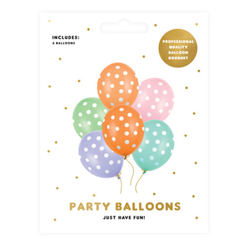 12 inch Dots Assorted Latex Balloons (6)