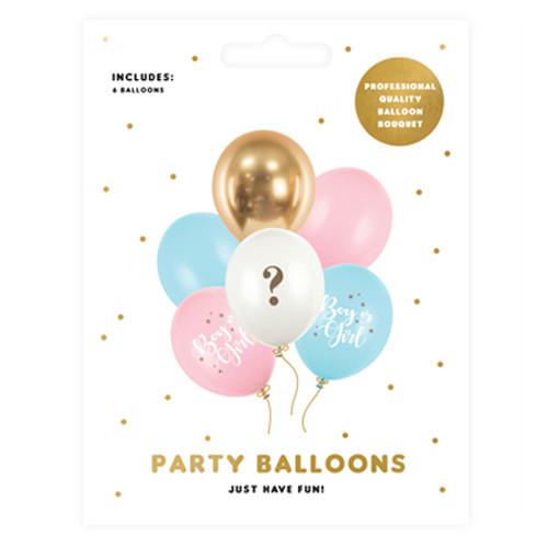 12 inch Boy Or Girl Assorted Latex Balloons (6)