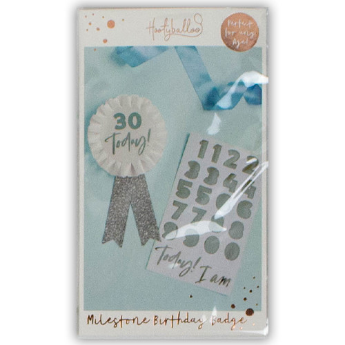 Silver Rosette Birthday Badge with Stickers (1)