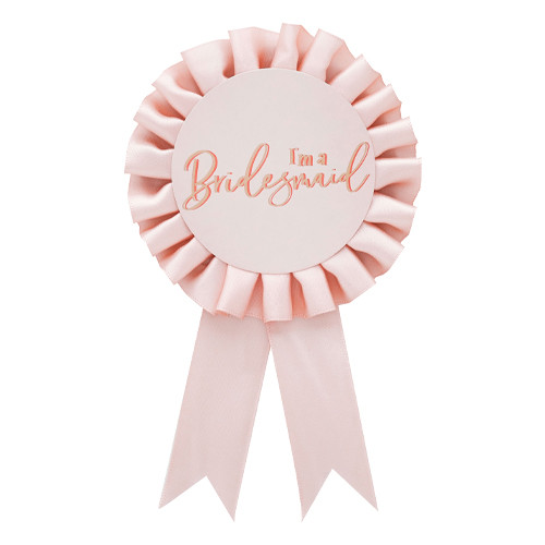 Bridesmaid Blush Pink Rosette Badge (1)