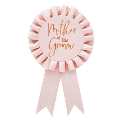 Mother of the Groom Blush Pink Rosette Badge (1)