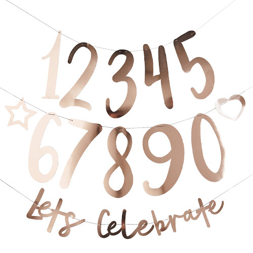 Let's Celebrate Rose Gold Create Your Own Banner - 2m (1)