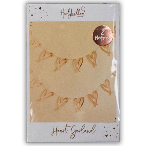 Rose Gold Heart Paper Garland - 2m (1)
