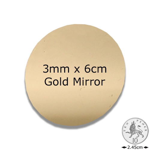 Gold Mirror Acrylic Disc - 3mm x 6cm (No Holes) (1)