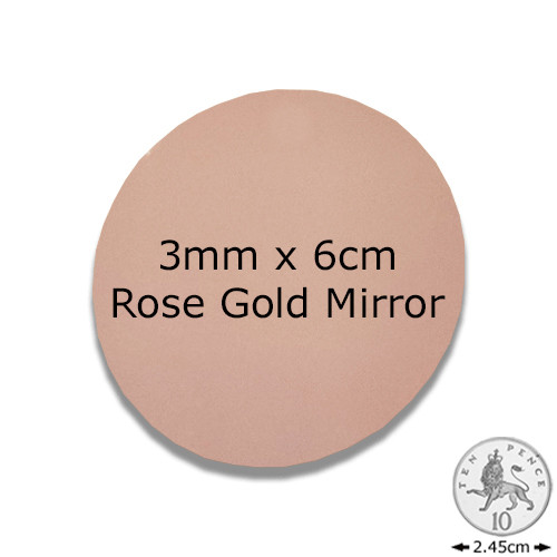Rose Gold Mirror Acrylic Disc - 3mm x 6cm (No Holes) (1)