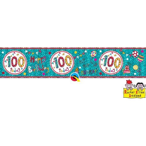 Rachel Ellen Age 100 Foil Banner - 2.6m (1)