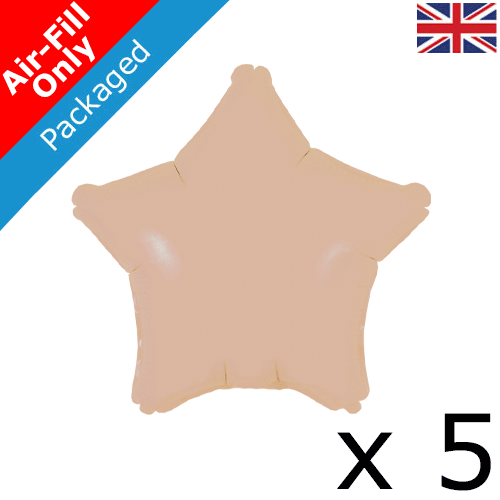 9" Matte Nude Star Foil Balloons (5) - PACKAGED