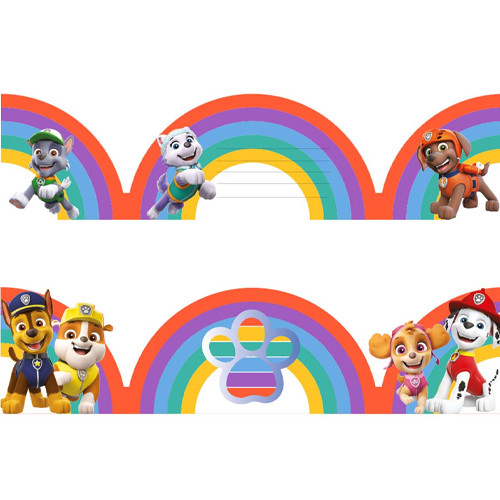 Paw Patrol Rainbow Invitations & Envelopes (8)