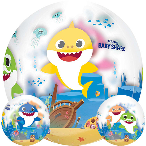 16 inch Orbz Baby Shark Clear Foil Balloon (1)