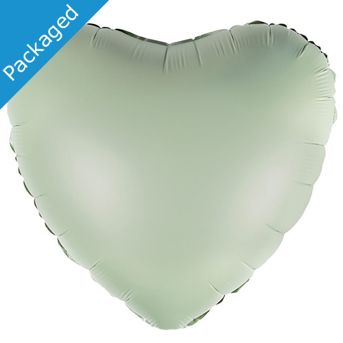18" Amscan Eucalyptus Silk Heart Foil Balloon (1)