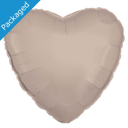 18" Amscan Latte Silk Heart Foil Balloon (1)