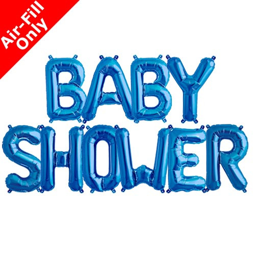 BABY SHOWER - 16 inch Blue Foil Letter Balloon Pack (1)