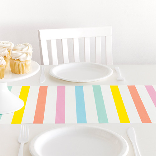 Pastel Striped Table Runner - 2.13m (1)