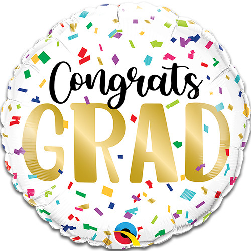 18 inch Congrats Grad Confetti Foil Balloon (1)