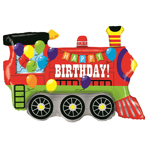 37 inch Birthday Party Train Foil Balloon (1) 37 inch Birthday Party Train Foil Balloon (1)