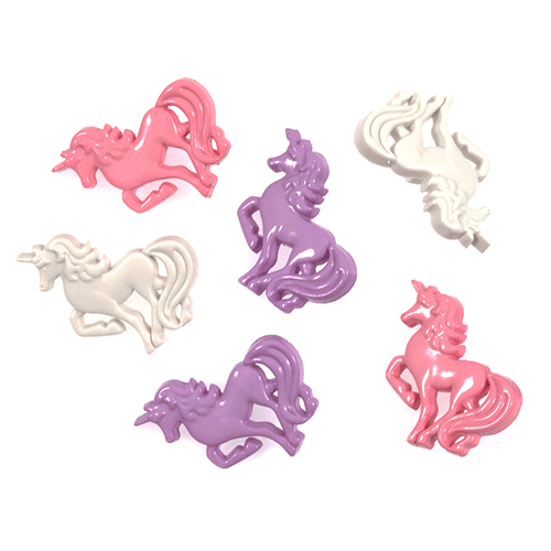 Unicorn Mix Novelty Buttons (6)