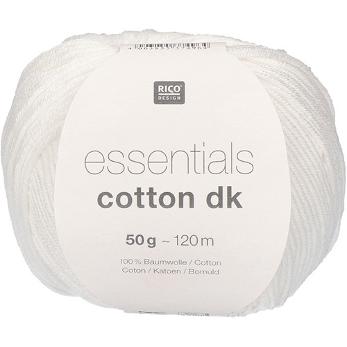 Rico Essentials White Cotton Yarn Ball - 50g (1)