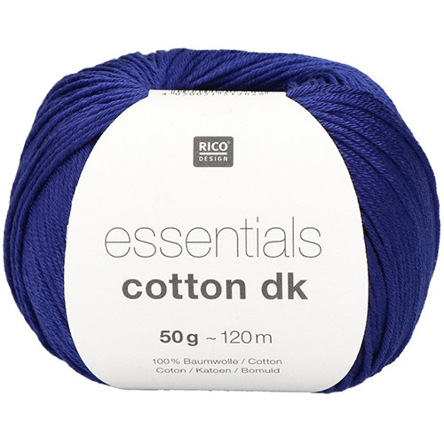 Rico Essentials Royal Blue Cotton Yarn Ball - 50g (1)