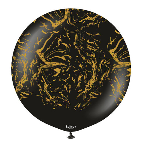 24 inch Space Nebula Black Gold Kalisan Latex Balloon (1)