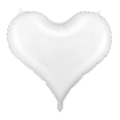 30 inch White Heart Foil Balloon (1)