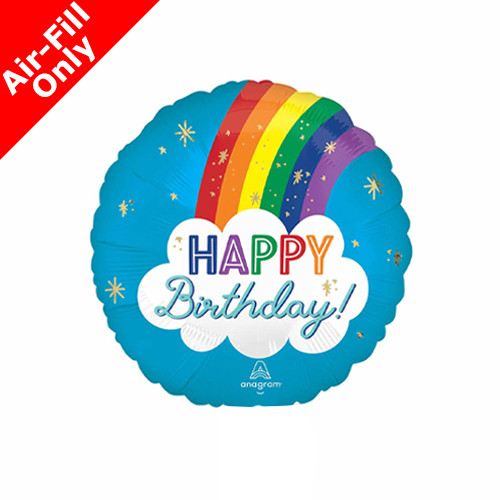 9 inch Birthday Rainbows Foil Balloon (1) - UNPACKAGED 9 inch Birthday Rainbows Foil Balloon (1) - UNPACKAGED