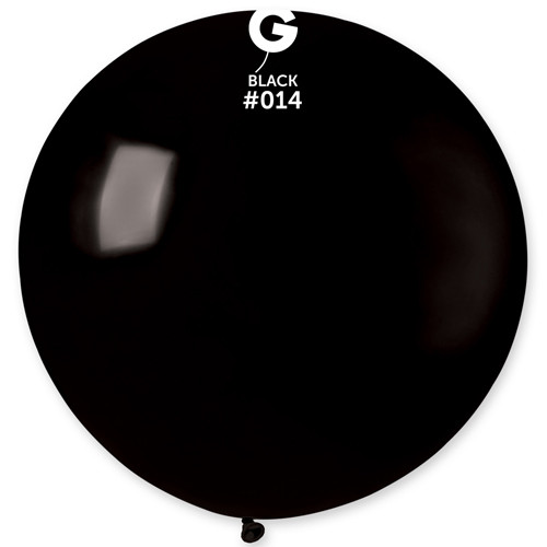 31" Standard Black Gemar Latex Balloons (10)