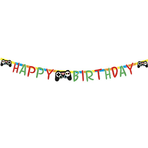 Happy Birthday Game Controller Maverick Paper Banner - 2m (1)