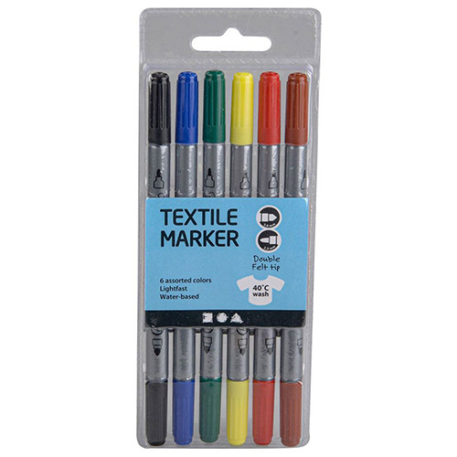 Standard Dual-Tip Textile Markers (6)